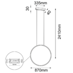 Lampa wisząca Agaro - Złoty (870 mm) 4000K - obrazek 2