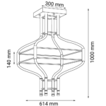 Lampa wisząca Poczwórna alha S - Czarny (1000 mm) 3000K - obrazek 3