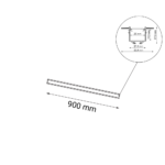 Outlet Lampa wpuszczana Hanawa - Biały (900 mm) 3000K - obrazek 2