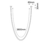Lampa wisząca podtynkowa Hebi - Czarna (386 cm) 4000K - obrazek 3