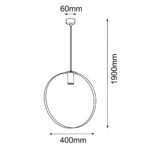Lampa wisząca ORTIGA 3 Czarna - (400 mm) - obrazek 3