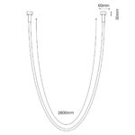 Lampa wisząca podtynkowa Hebi – Czarna (286 cm) 3000K - obrazek 3