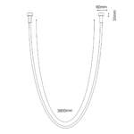 Lampa wisząca podtynkowa Hebi- Czarna (386 cm) 3000K - obrazek 3