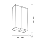 Outlet Plafon podwójny Toda - Biały (280 mm) - obrazek 2