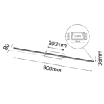 Kinkiet Slim W - Czarny (900mm) - obrazek 2