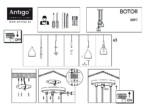 Lampa wisząca BOTOR O 3 - CZARNA - TRANSPARENTNY SZKLANY KLOSZ - obrazek 4
