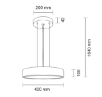 Outlet Lampa wisząca Bungo - Biały (400 mm) - obrazek 2