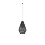 Lampa wisząca HAGATA 1/ Szara/ Pleciona