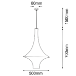 Lampa wisząca ALDA L/ Czarna/ Pleciona - obrazek 3