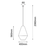Lampa wisząca HAGATA 1/ Szara/ Pleciona - obrazek 3