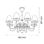 Lampa wisząca Deria 8 PŁ. - Platyna - obrazek 3