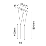Lampa wisząca Miaki 2 - Czarny - obrazek 2