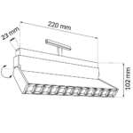 Spot KOMATSU DOT move - Czarny (220 mm) szynoprzewód 48V 3000K - obrazek 2