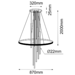 Lampa wisząca Luna - ring wewnętrzny - Złoty - obrazek 2
