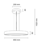 Outlet Lampa wisząca Nungo - Czarny (650 mm) 3000K - obrazek 2