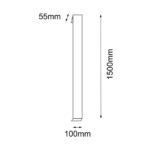 Kinkiet ogrodowy Hikone - Antracyt (1500mm) 3000K - obrazek 3