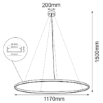 Outlet Lampa wisząca Agari - Biały (1170 mm) 4000K - obrazek 2