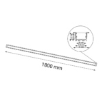 Lampa wpuszczana Hiate Line - Czarny (1800 mm) 4000K - obrazek 2
