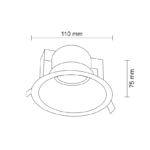 Outlet Lampa wpuszczana Kami - Szary (110mm) - obrazek 2