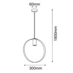 Lampa wisząca ORTIGA 2 Platynowa - (300 mm) - obrazek 3
