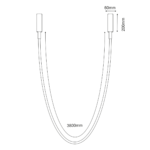 Lampa wisząca natynkowa Hebi- Czarna (420 cm) 4000K - obrazek 3