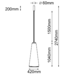 Lampa wisząca PONTE 420 - BIAŁA - BIAŁY abażur - 3000K - obrazek 3