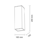 Outlet Plafon Suwa IP 44 - Czarny (100x100x200 mm) - obrazek 2