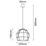 Lampa wisząca ALKANA/ platyna - obrazek 3
