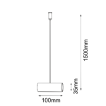System modułowy MAFRA / czarny- łącznik 10 cm z zawiesiem - obrazek 3