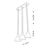 Outlet Lampa wisząca Daisen 3 PŁ. - Czarny - obrazek 2