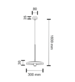 Outlet Lampa wisząca Nabari 1 PŁ. - Biały 3000K - obrazek 2