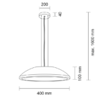 Outlet Lampa wisząca Wanto - Czarny (400 mm) - obrazek 2