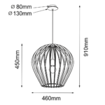 Lampa wisząca BALA/ Czarna/ Naturalne drewno - obrazek 3