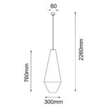 Lampa wisząca HAGATA 3/ Szara/ Pleciona - obrazek 3