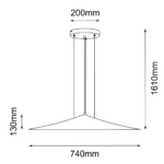 Lampa wisząca Brito- platyna (740 mm) - obrazek 4
