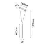 Lampa wisząca Miaki 1 - Czarny - obrazek 2